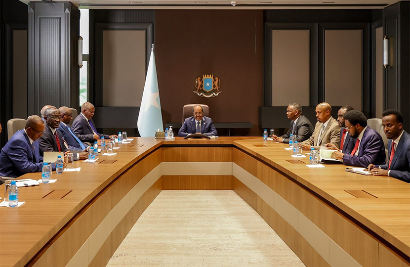 The President of Somalia meets with the Director General of the Sudanese Intelligence Service.